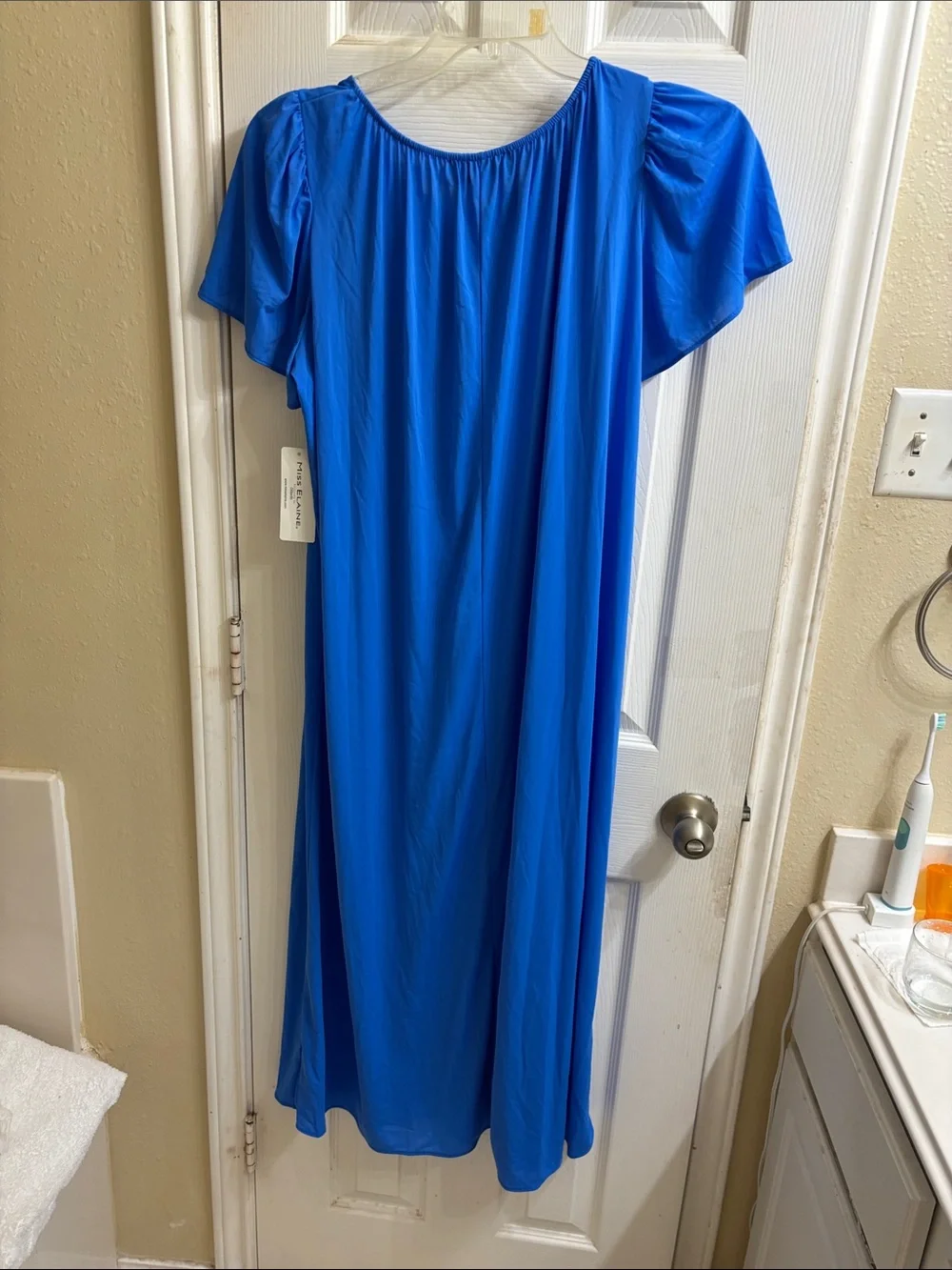 Miss Elaine Royal Blue Embroidered Lace Chemise. NWT